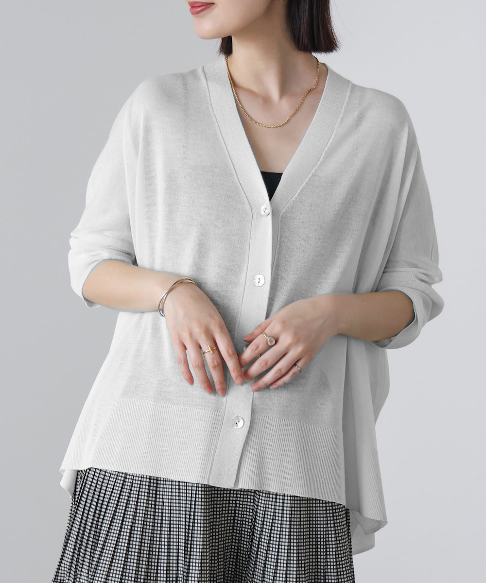 ＵＶサラサラＢＯＸシルエット前後差カーデ