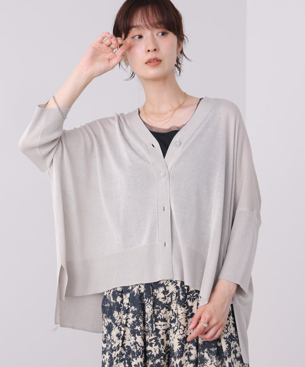 【新色追加】ＵＶサラサラＢＯＸシルエット前後差カーデ