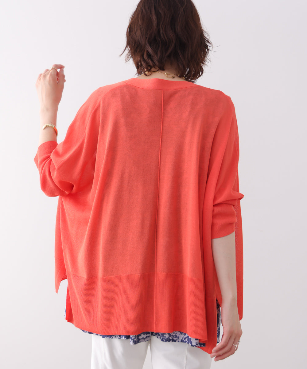 【新色追加】ＵＶサラサラＢＯＸシルエット前後差カーデ