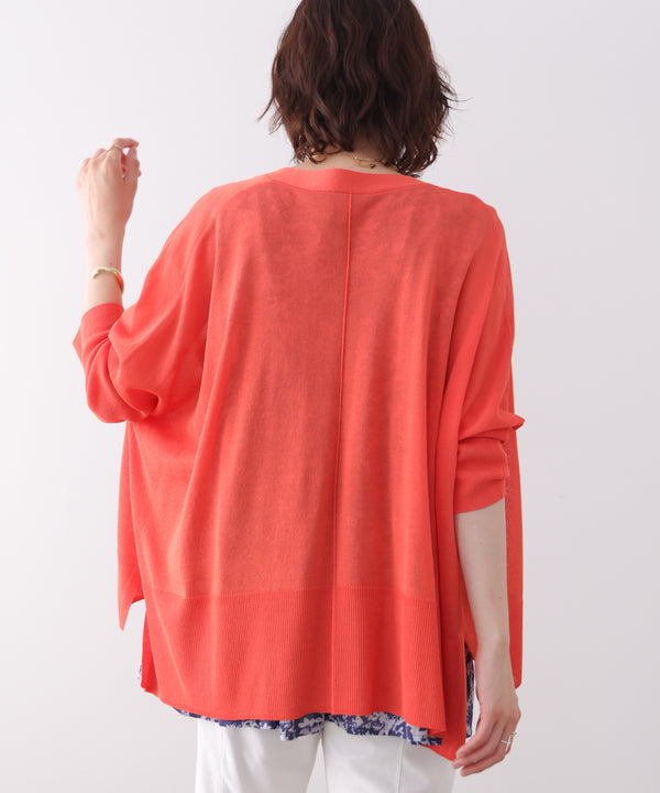 【新色追加】ＵＶサラサラＢＯＸシルエット前後差カーデ