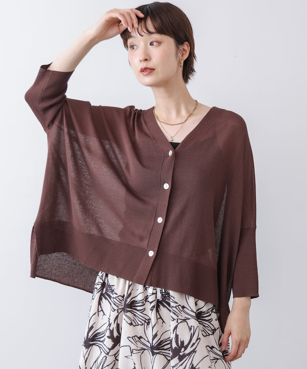 【新色追加】ＵＶサラサラＢＯＸシルエット前後差カーデ［PURPLEは7/17発送予定］