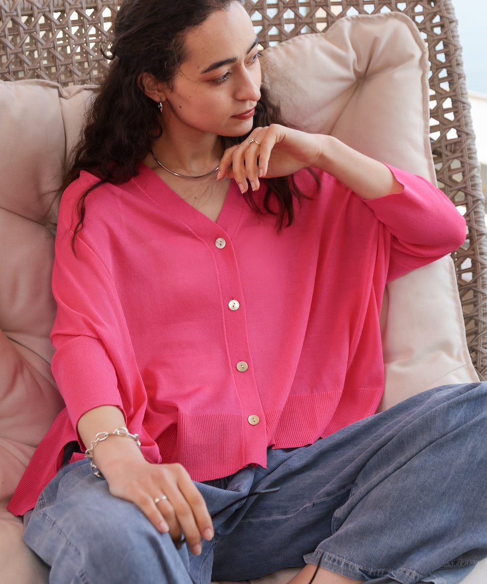 ＵＶサラサラＢＯＸシルエット前後差カーデ［4/30発送予定］