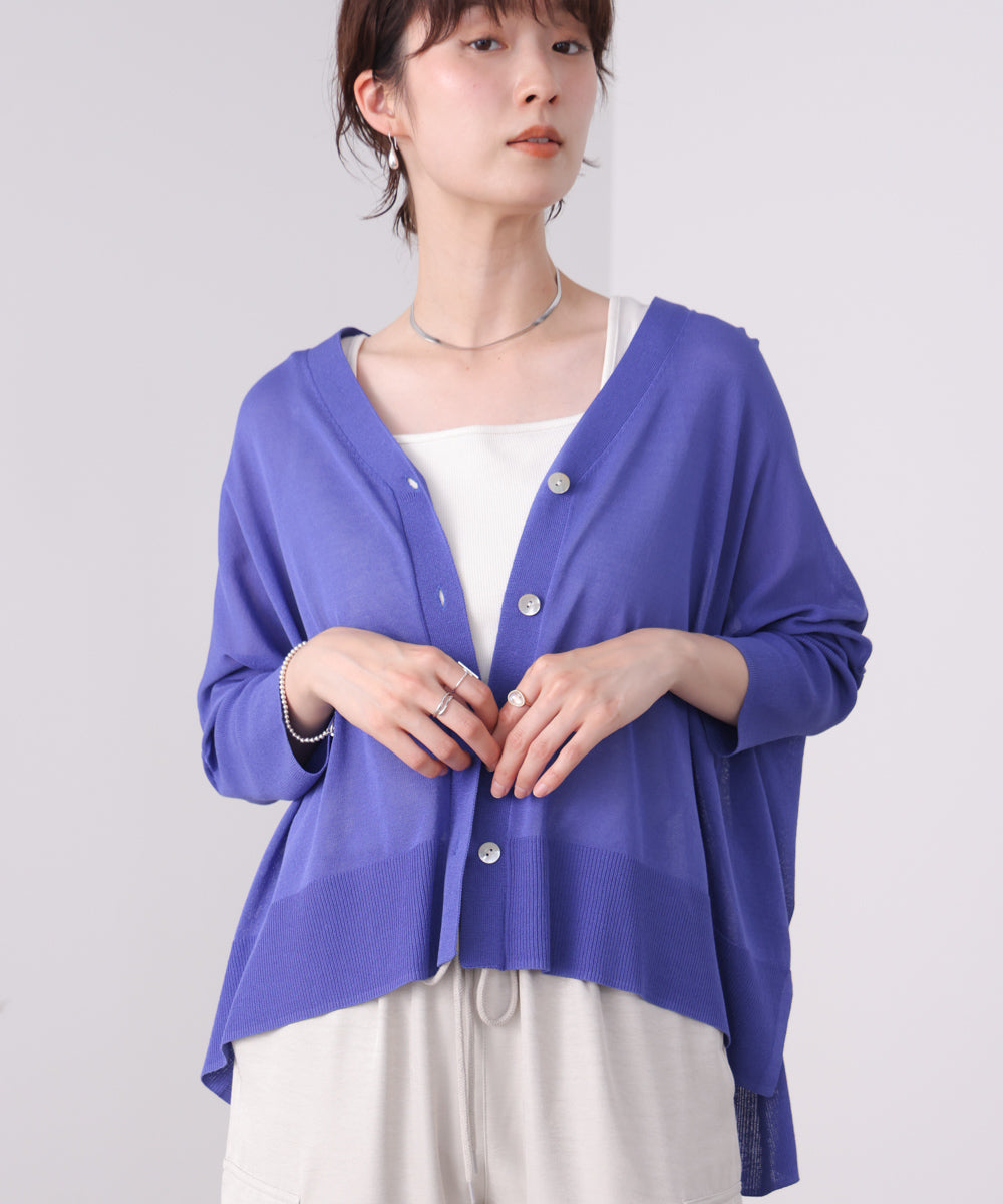 【新色追加】ＵＶサラサラＢＯＸシルエット前後差カーデ［BULE/ORANGE/CAMELは6/19発送予定】