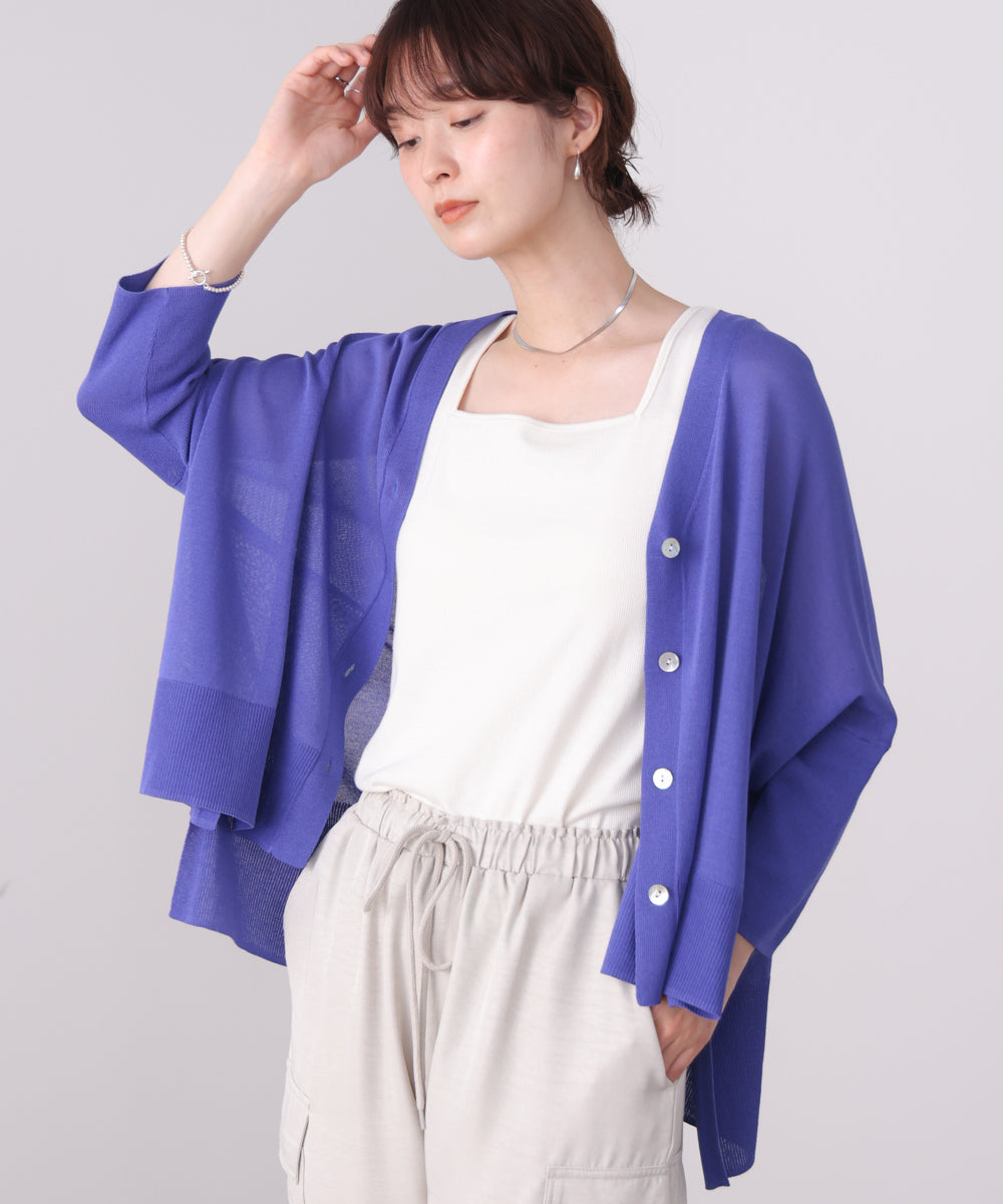 【新色追加】ＵＶサラサラＢＯＸシルエット前後差カーデ