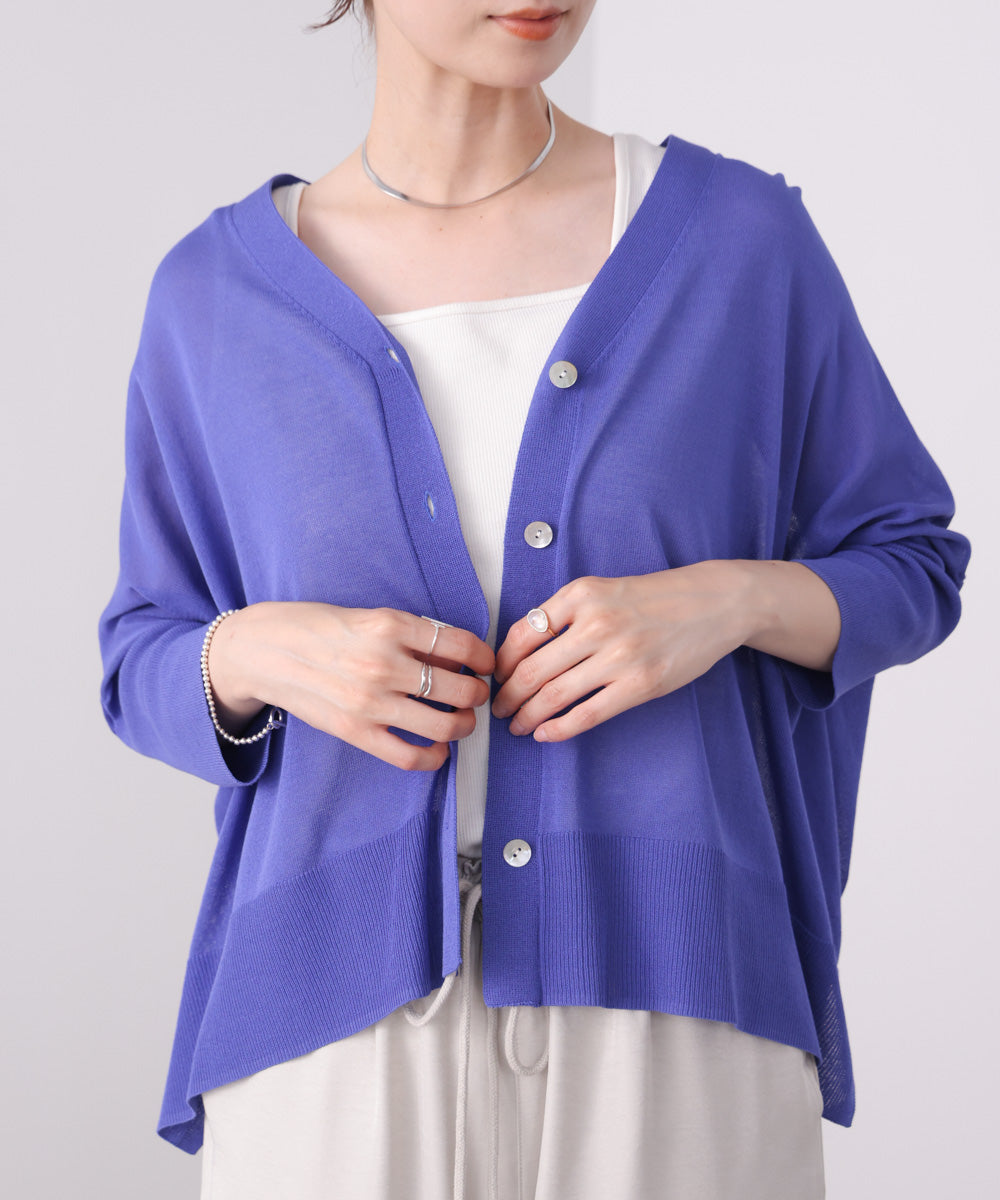 【新色追加】ＵＶサラサラＢＯＸシルエット前後差カーデ