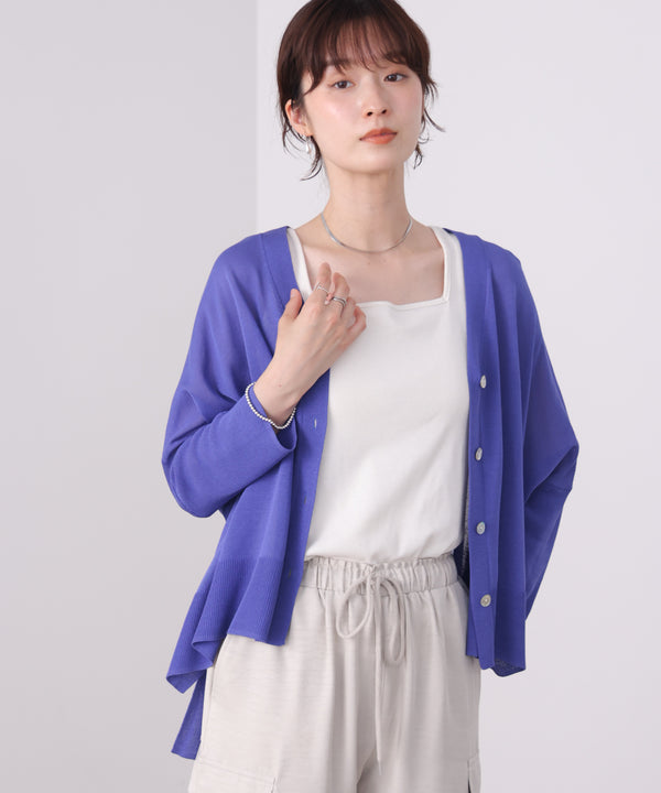 【新色追加】ＵＶサラサラＢＯＸシルエット前後差カーデ