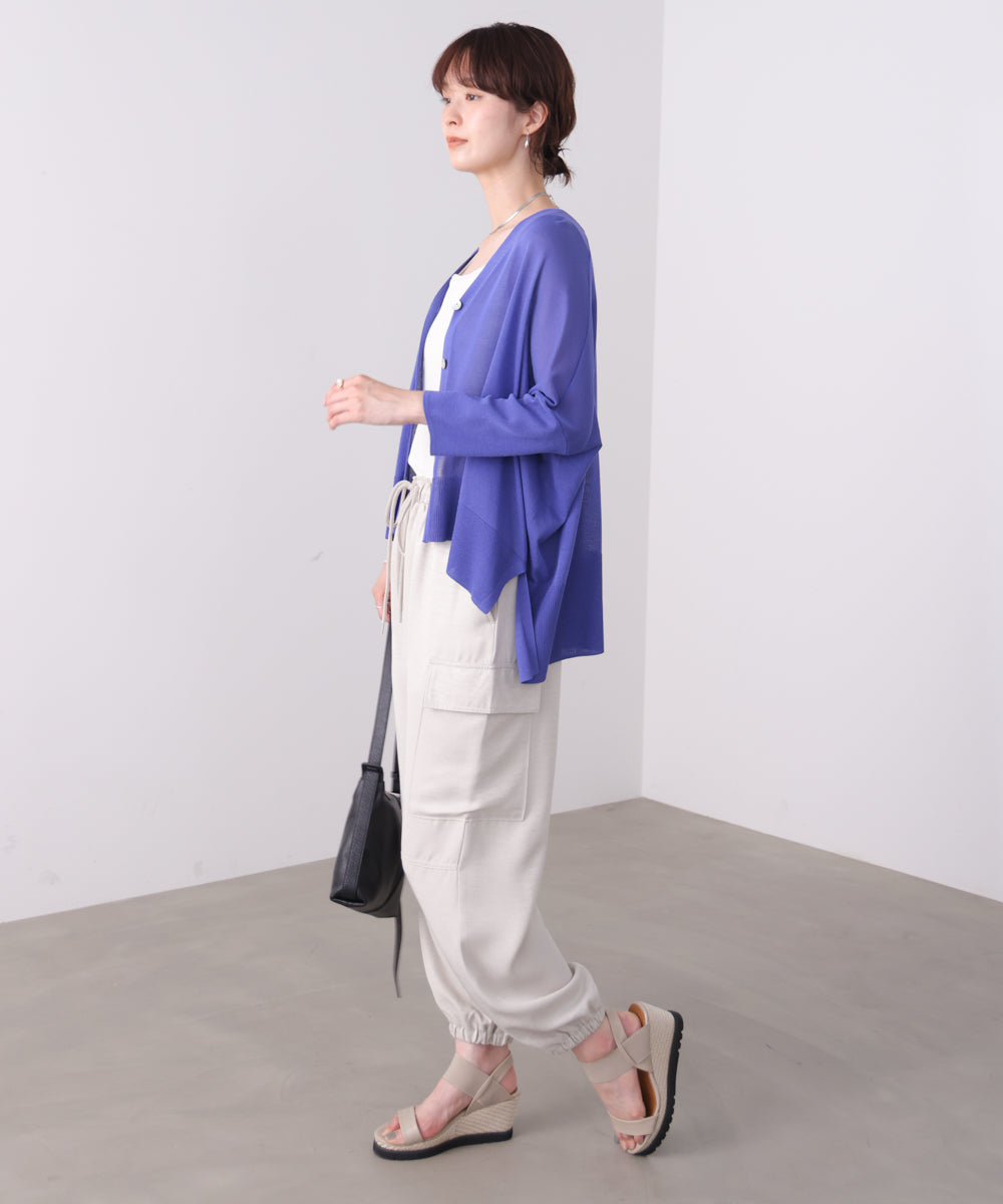 【新色追加】ＵＶサラサラＢＯＸシルエット前後差カーデ