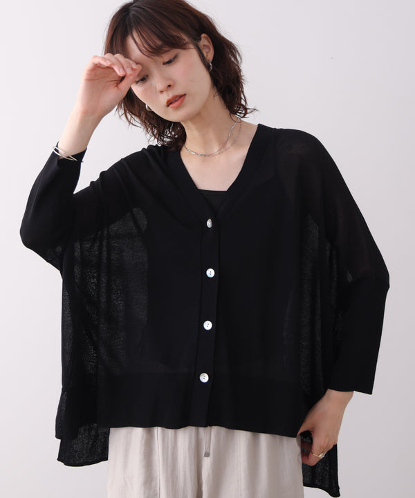 【新色追加】ＵＶサラサラＢＯＸシルエット前後差カーデ