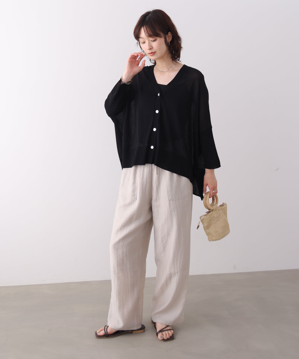 【新色追加】ＵＶサラサラＢＯＸシルエット前後差カーデ