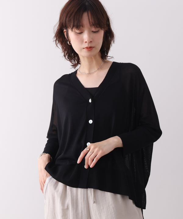 【新色追加】ＵＶサラサラＢＯＸシルエット前後差カーデ