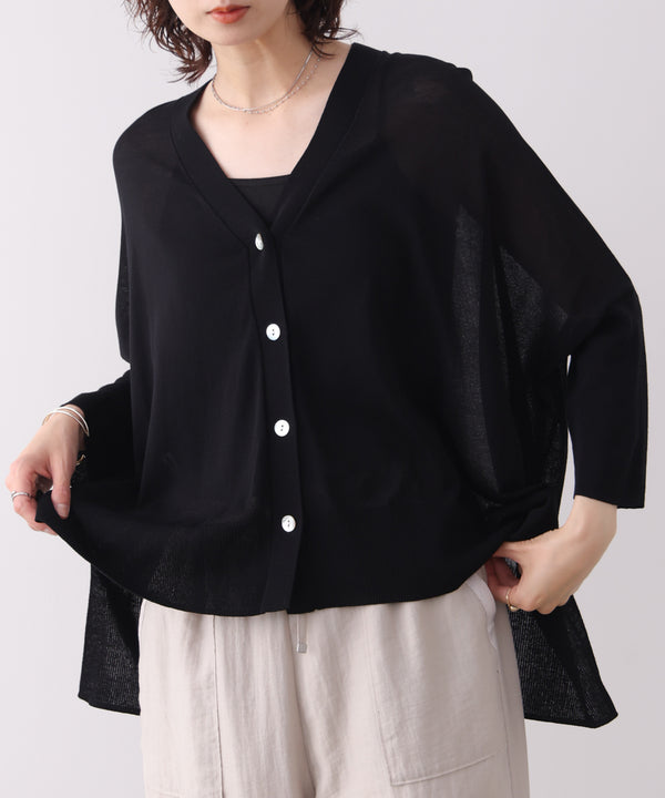 【新色追加】ＵＶサラサラＢＯＸシルエット前後差カーデ