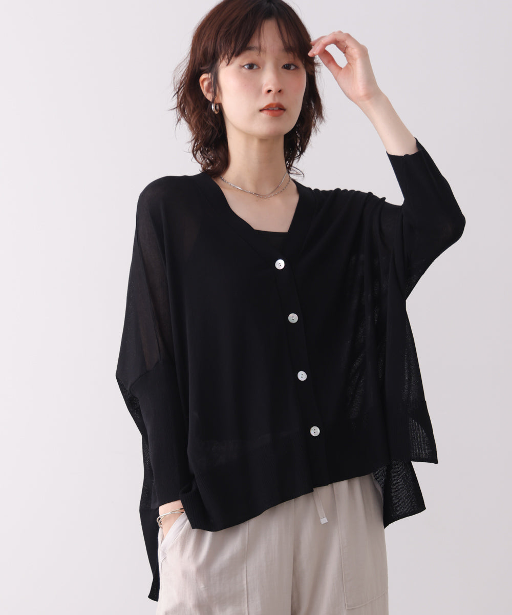 【新色追加】ＵＶサラサラＢＯＸシルエット前後差カーデ