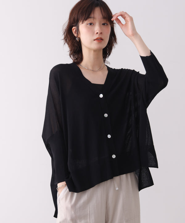 【新色追加】ＵＶサラサラＢＯＸシルエット前後差カーデ