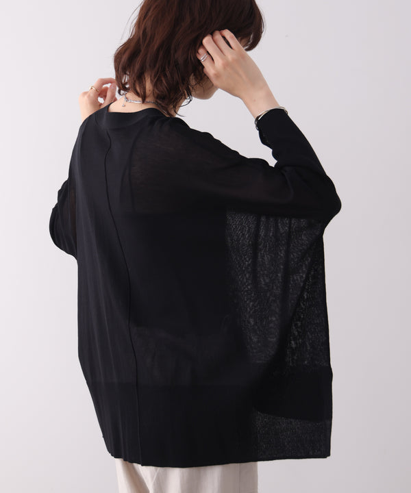 【新色追加】ＵＶサラサラＢＯＸシルエット前後差カーデ