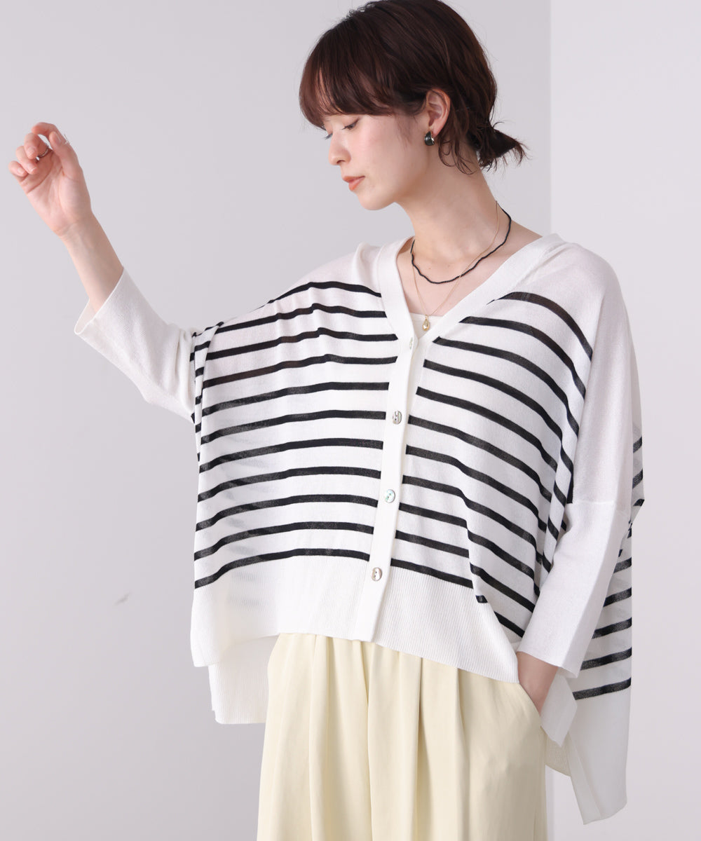 【新色追加】ＵＶサラサラＢＯＸシルエット前後差カーデ