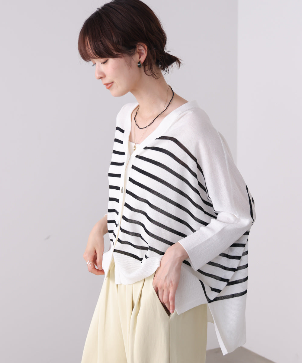 【新色追加】ＵＶサラサラＢＯＸシルエット前後差カーデ