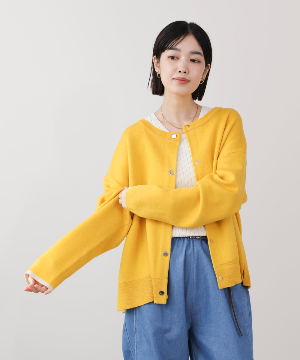 ダブルフェイス配色ニットカーディガン［3/6発送予定］