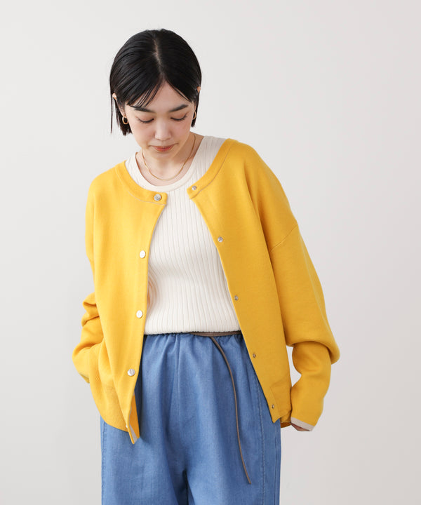 ダブルフェイス配色ニットカーディガン［3/6発送予定］