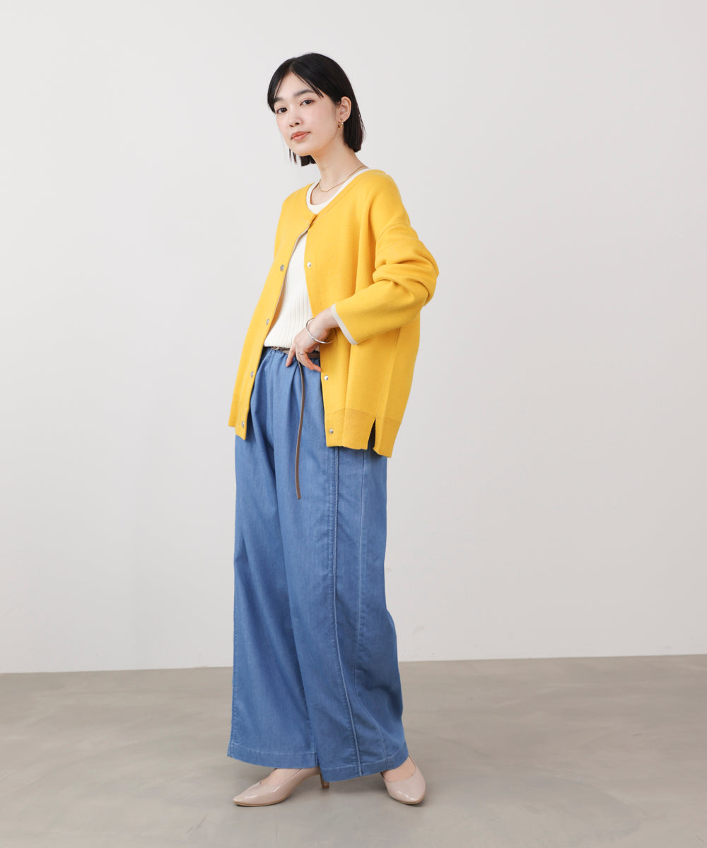 ダブルフェイス配色ニットカーディガン［3/6発送予定］