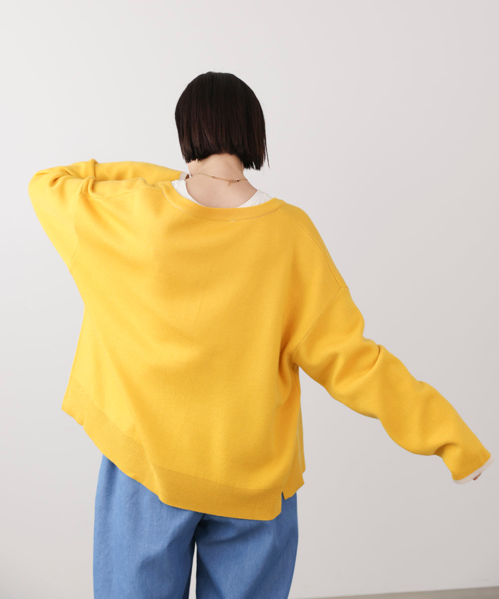 ダブルフェイス配色ニットカーディガン［3/6発送予定］