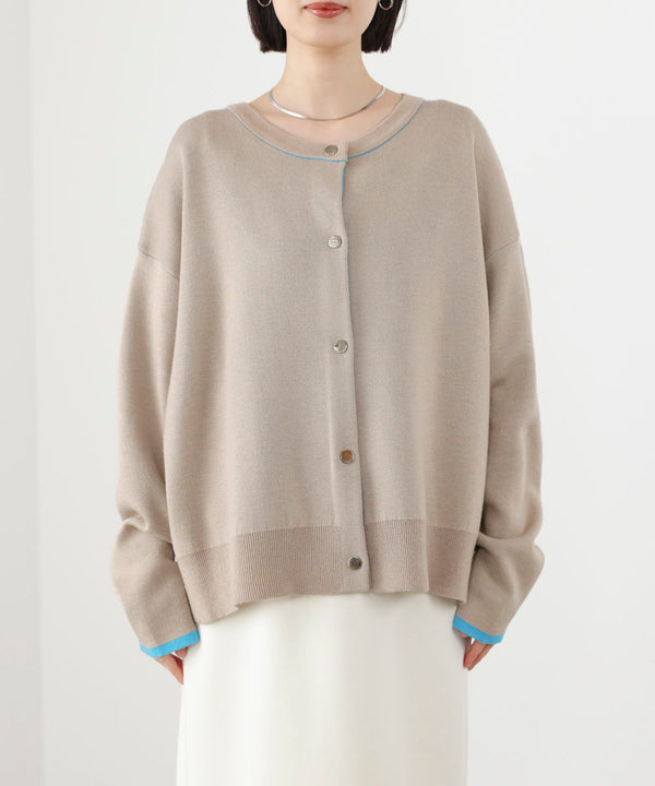 ダブルフェイス配色ニットカーディガン［3/6発送予定］