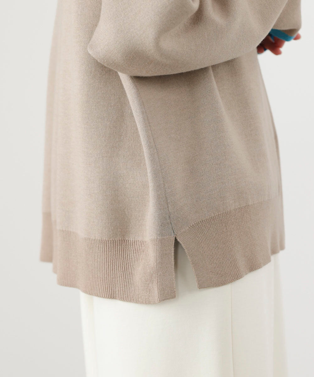 ダブルフェイス配色ニットカーディガン［3/6発送予定］