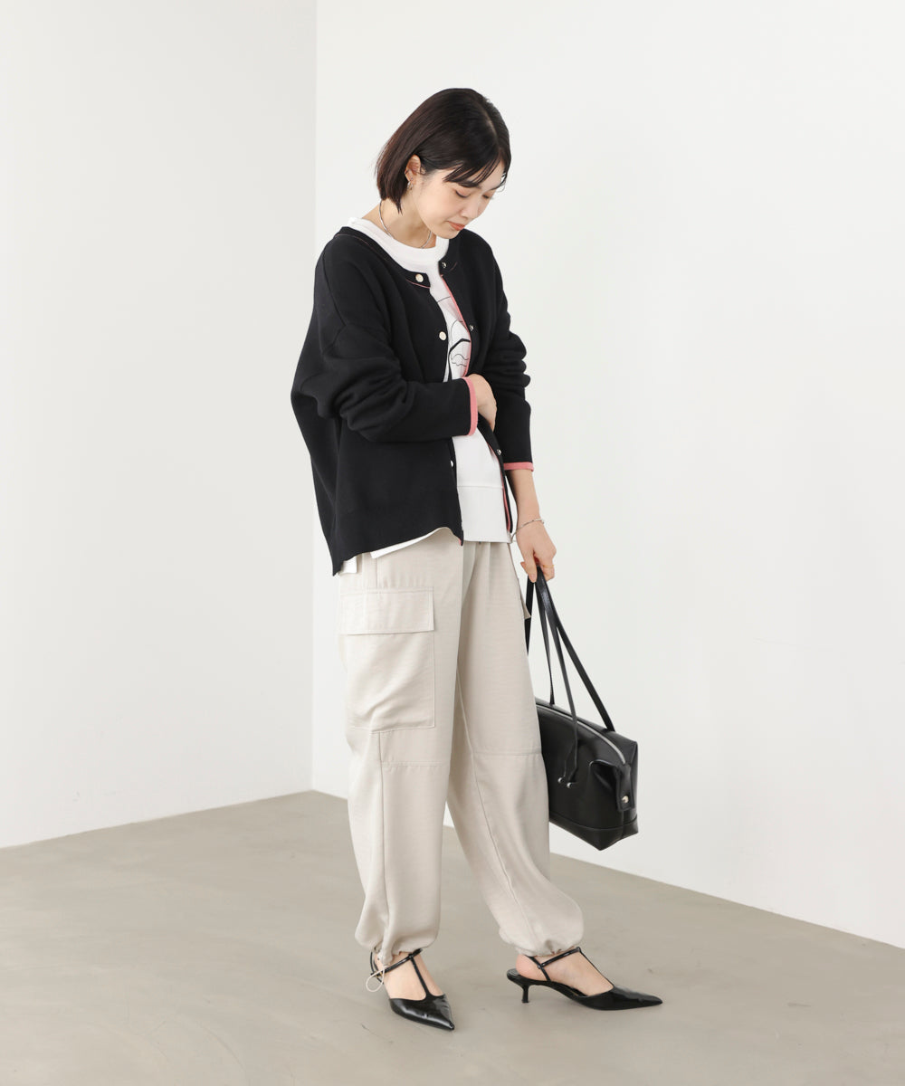 ダブルフェイス配色ニットカーディガン［3/6発送予定］