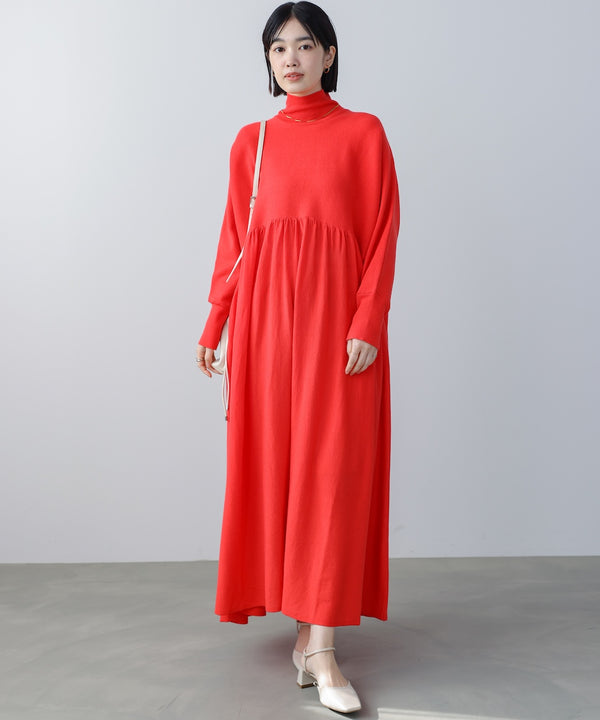 ギャザーニットワンピース［3/6発送予定］