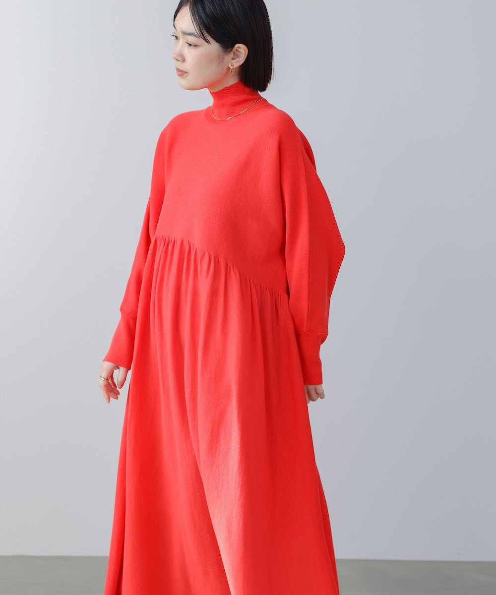 ギャザーニットワンピース［3/6発送予定］