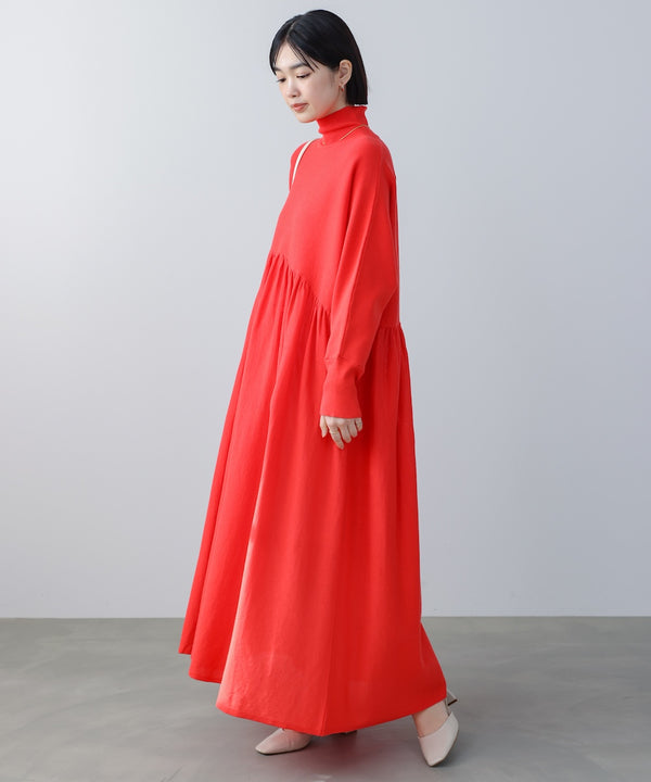 ギャザーニットワンピース［3/6発送予定］