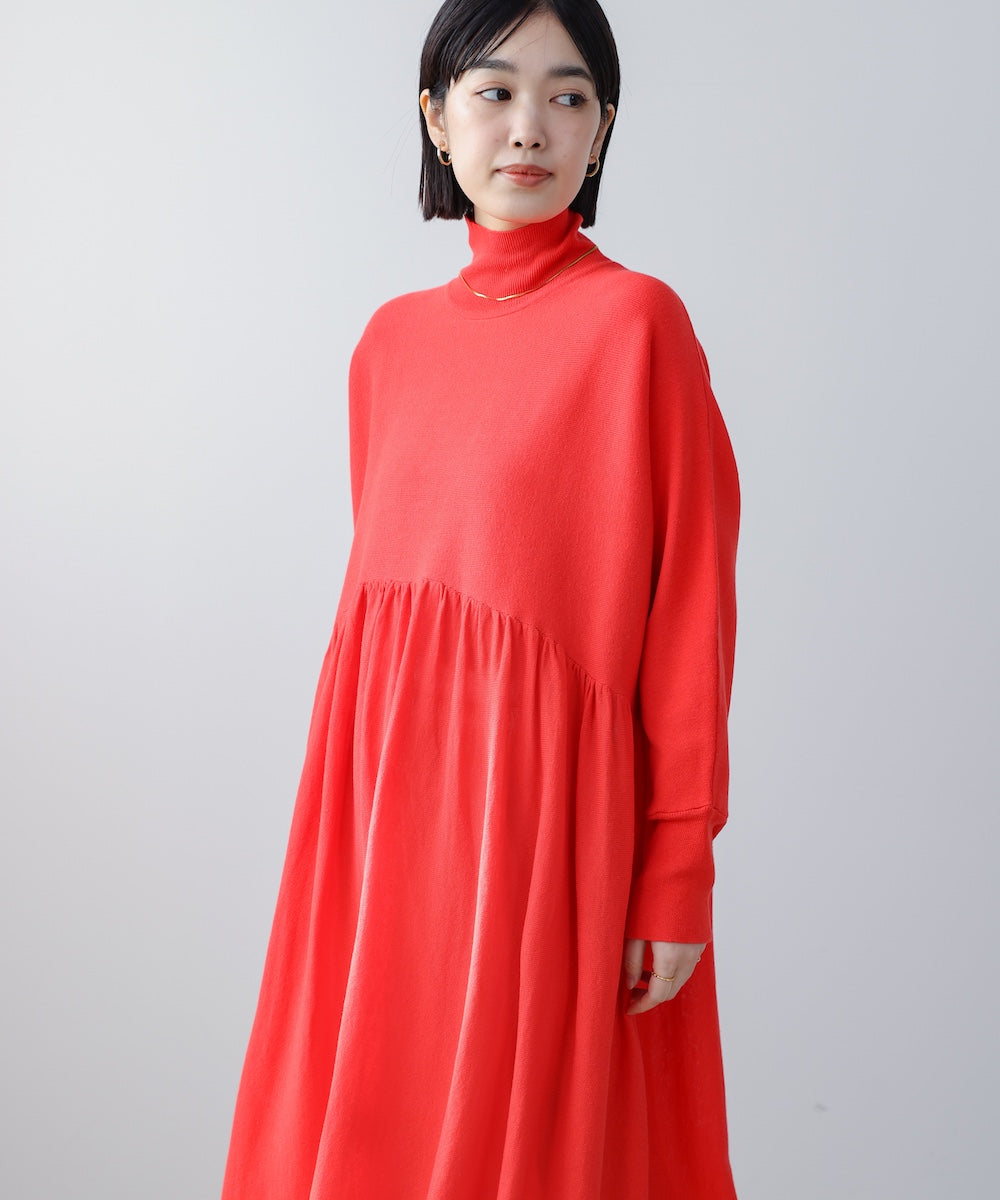 ギャザーニットワンピース［3/6発送予定］