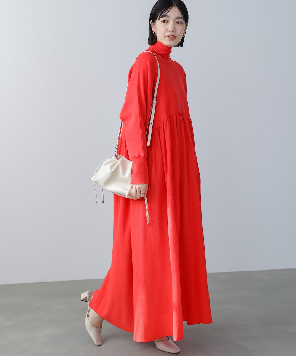 ギャザーニットワンピース［3/6発送予定］