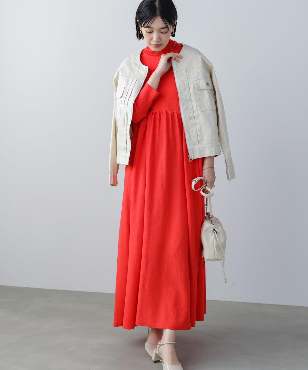 ギャザーニットワンピース［3/6発送予定］