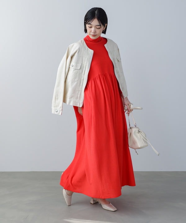 ギャザーニットワンピース［3/6発送予定］