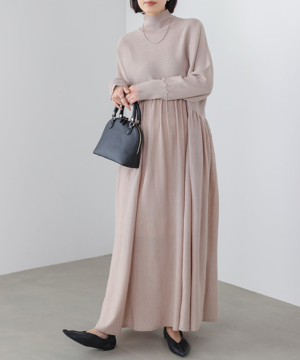 ギャザーニットワンピース［3/6発送予定］