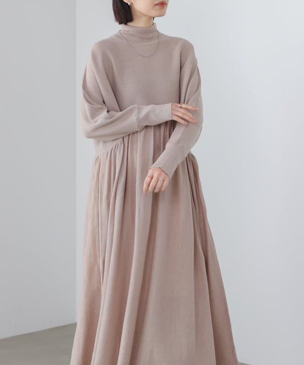 ギャザーニットワンピース［3/6発送予定］