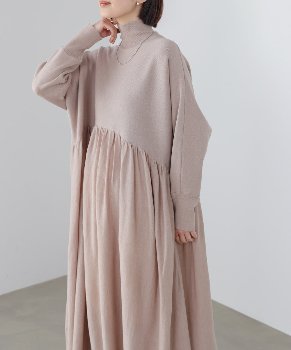 ギャザーニットワンピース［3/6発送予定］