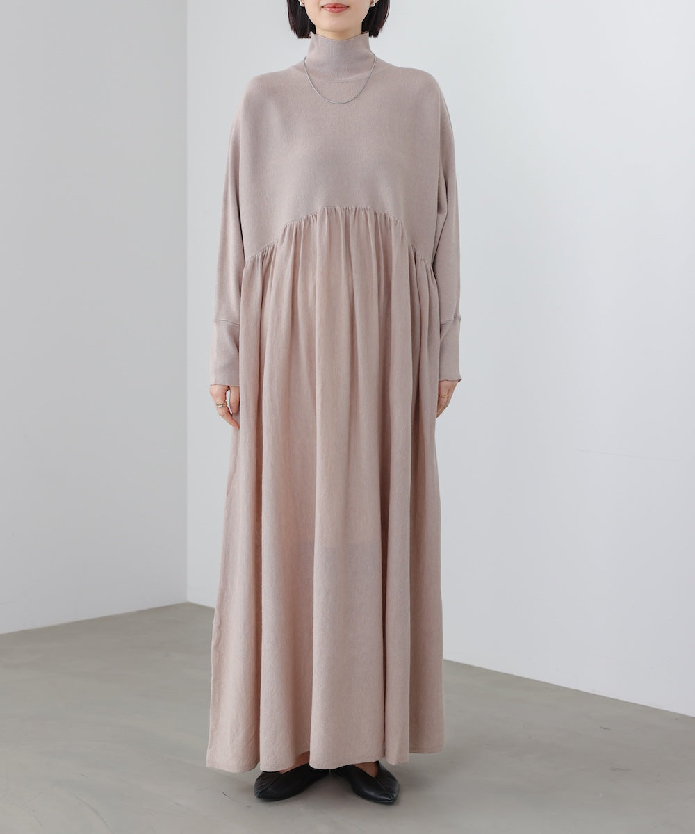 ギャザーニットワンピース［3/6発送予定］