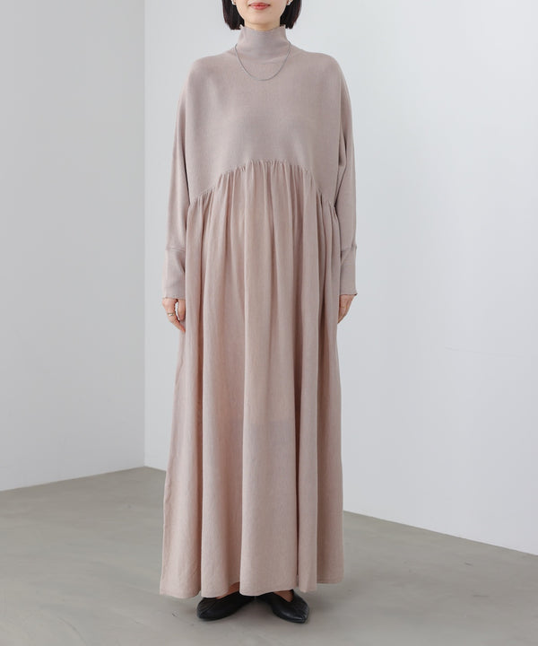 ギャザーニットワンピース［3/6発送予定］