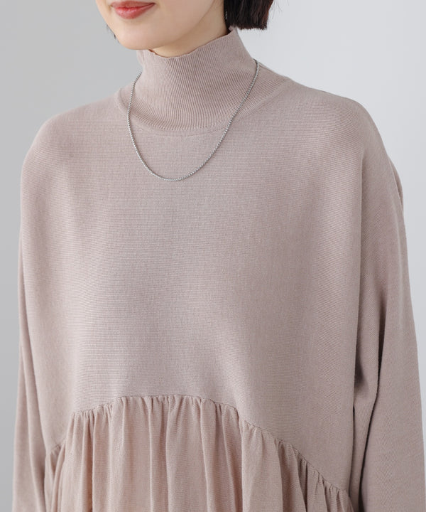 ギャザーニットワンピース［3/6発送予定］