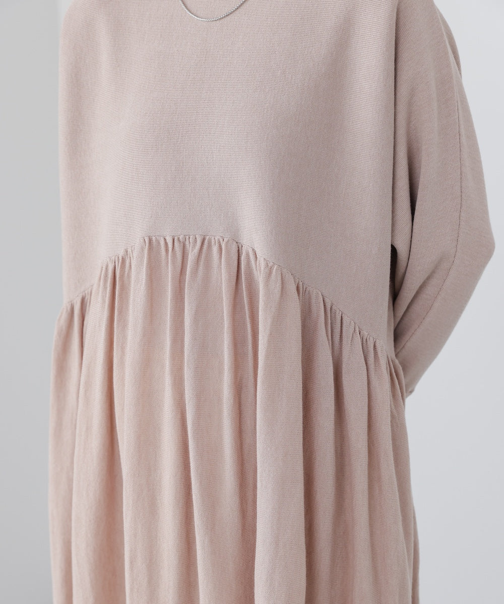 ギャザーニットワンピース［3/6発送予定］