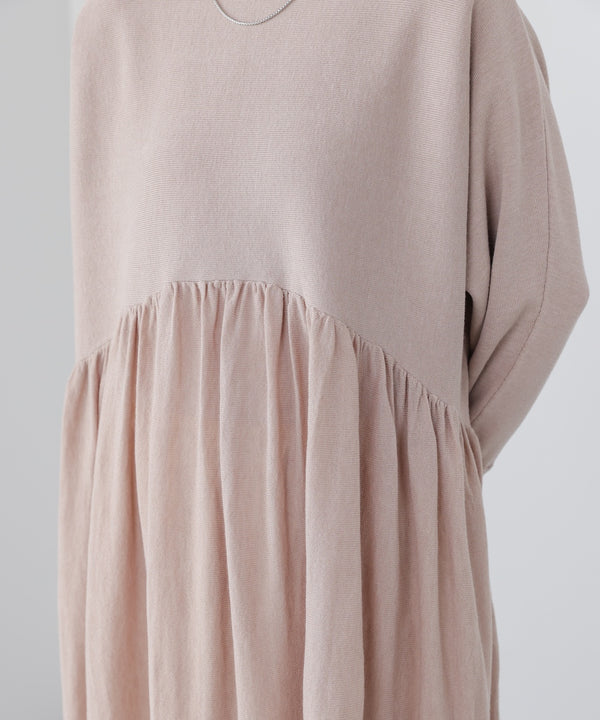 ギャザーニットワンピース［3/6発送予定］