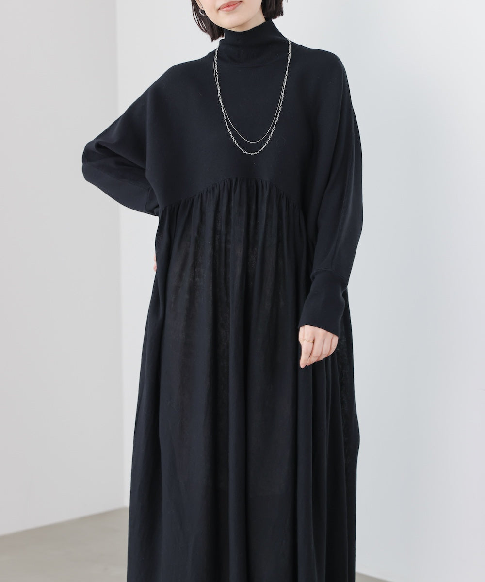 ギャザーニットワンピース［3/6発送予定］