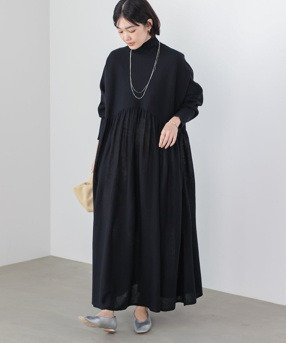 ギャザーニットワンピース［3/6発送予定］
