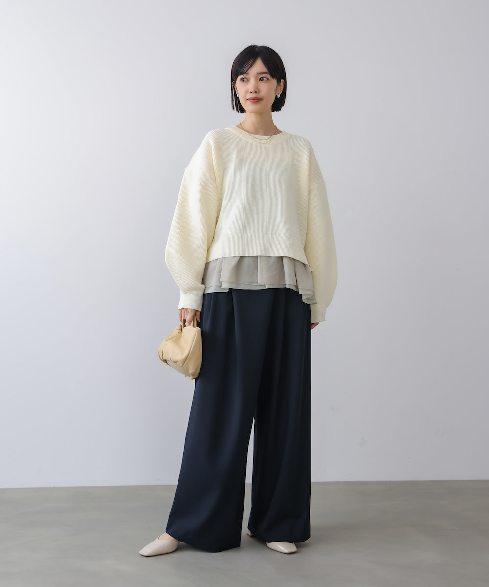 軽量レイヤードニットプルオーバー［2/6発送予定］