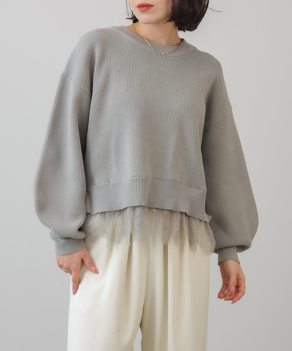 軽量レイヤードニットプルオーバー［2/6発送予定］