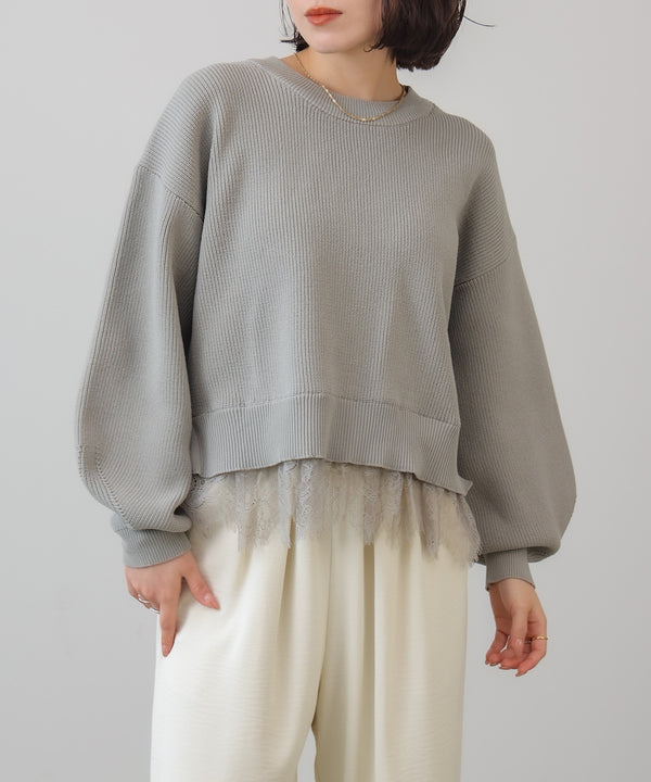 軽量レイヤードニットプルオーバー［2/6発送予定］