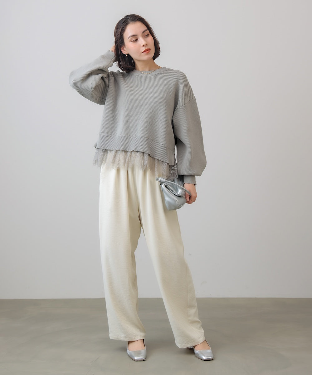 軽量レイヤードニットプルオーバー［2/6発送予定］