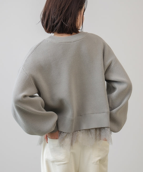 軽量レイヤードニットプルオーバー［2/6発送予定］