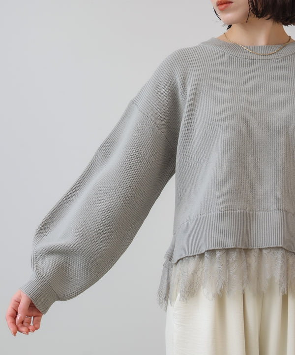 軽量レイヤードニットプルオーバー［2/6発送予定］